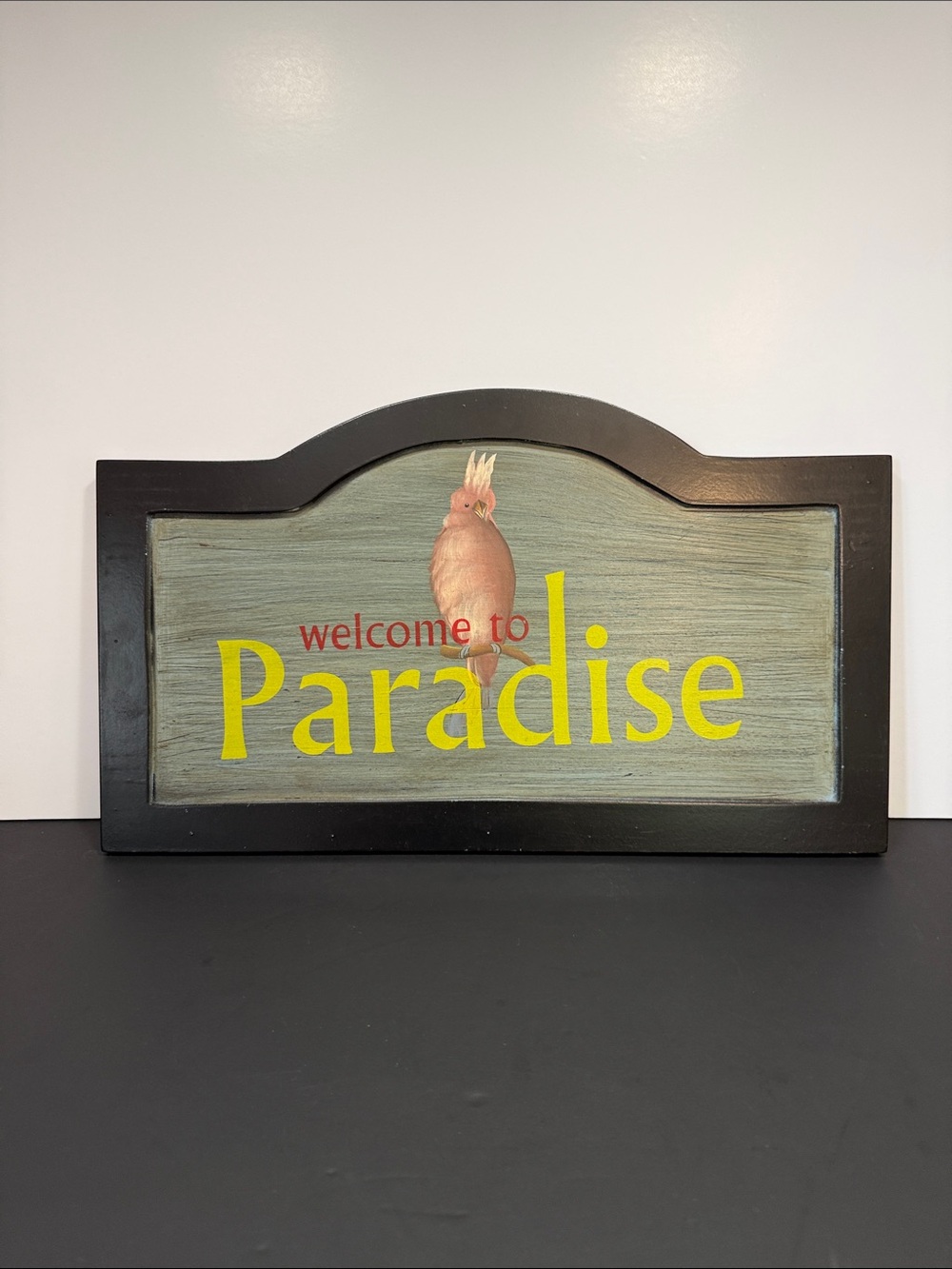 Hand Painted Welcome to Paradise Wall Sign